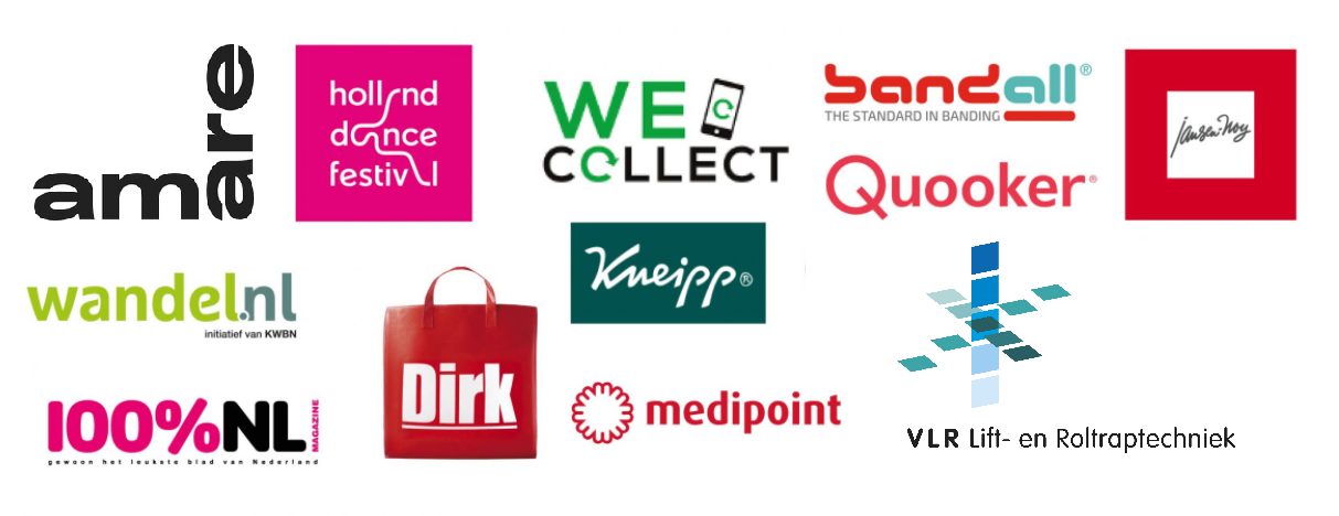 Logo Partners - Amare - HDF - WE Collect - Sandall - Kneipp -Wandel.nl-Dirk-100%NL-Quooker-Medipoint-VLR LIFt-jansanoy