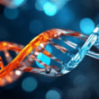 AI DNA-streng blauw oranje