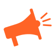Oranje icoon megafoon